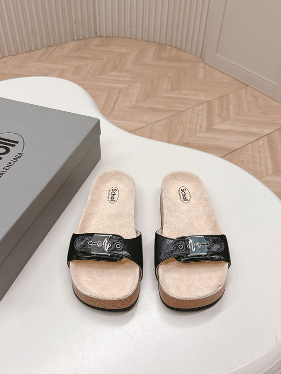 Balenciaga Rivet Decorated Cork Insole Comfortable Casual Slide Sandals