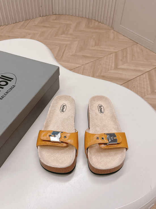 Balenciaga Rivet Decorated Cork Insole Comfortable Casual Slide Sandals