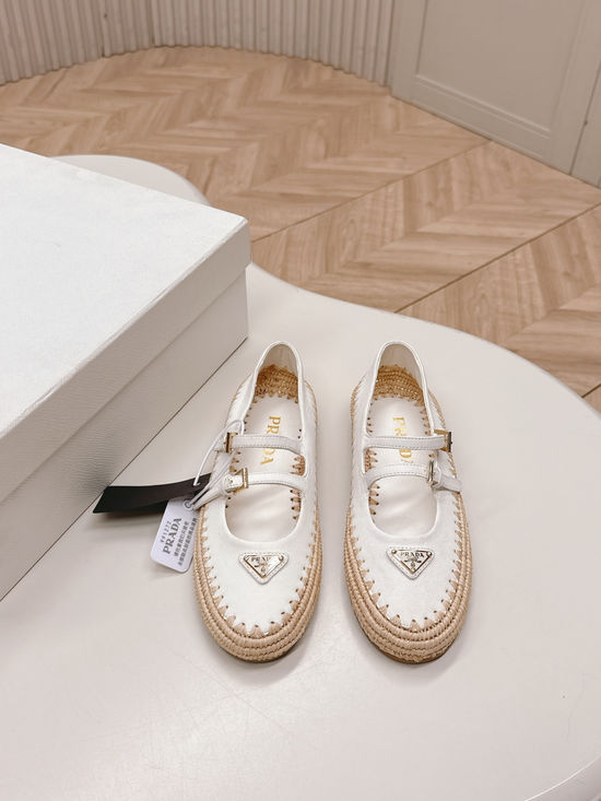 Prada Classic Braided Mary Jane Shoes with Artistic Charm