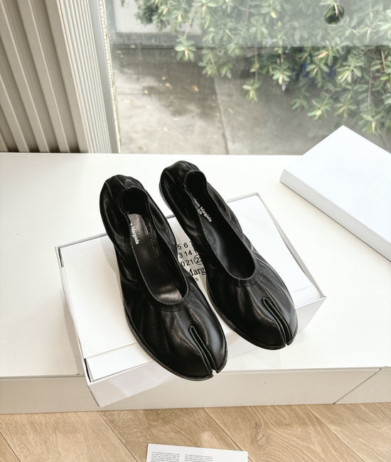 Maison Margiela Split Toe Leather Mary Jane Flats Comfortable Casual Shoes