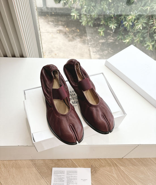 Maison Margiela Split Toe Leather Mary Jane Flats Comfortable Casual Shoes