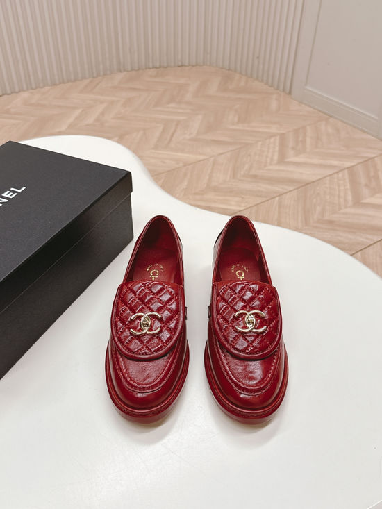 Chanel Elegant Buckle Decor Leather Loafer Mules Comfortable