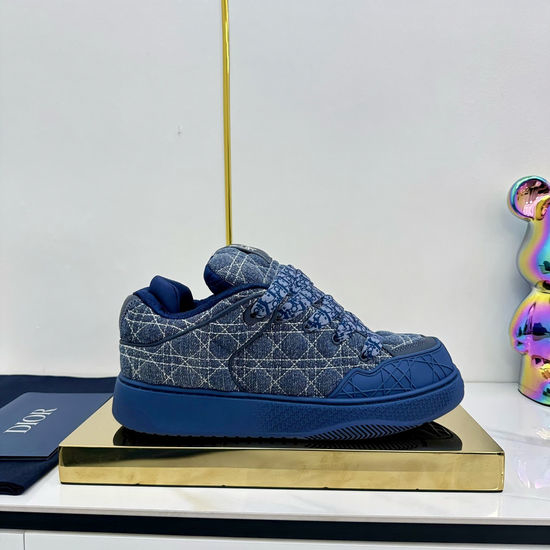 Christian Dior CD Retro Style Leather Mesh Stitched Sneakers Non-slip Sole