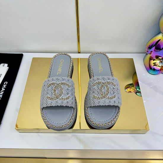 Chanel Premium Quilted Leather Comfortable Casual Slides