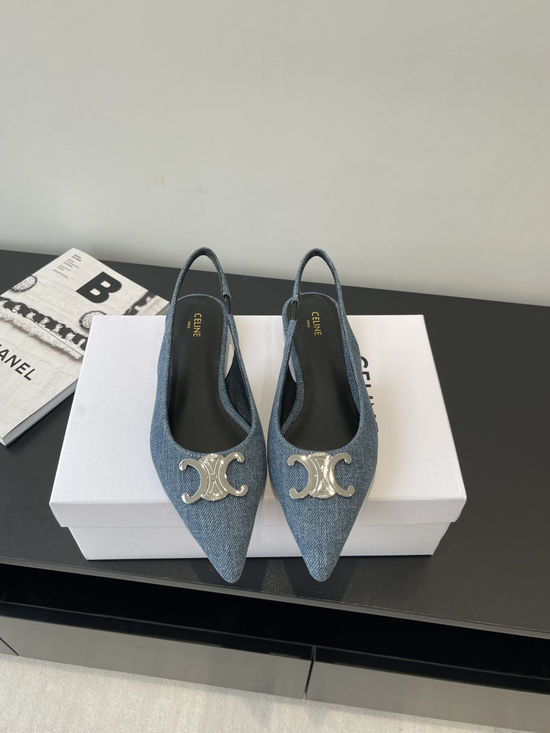 Celine Pointed Toe Low Heel Elegant Daily Wear Sandals