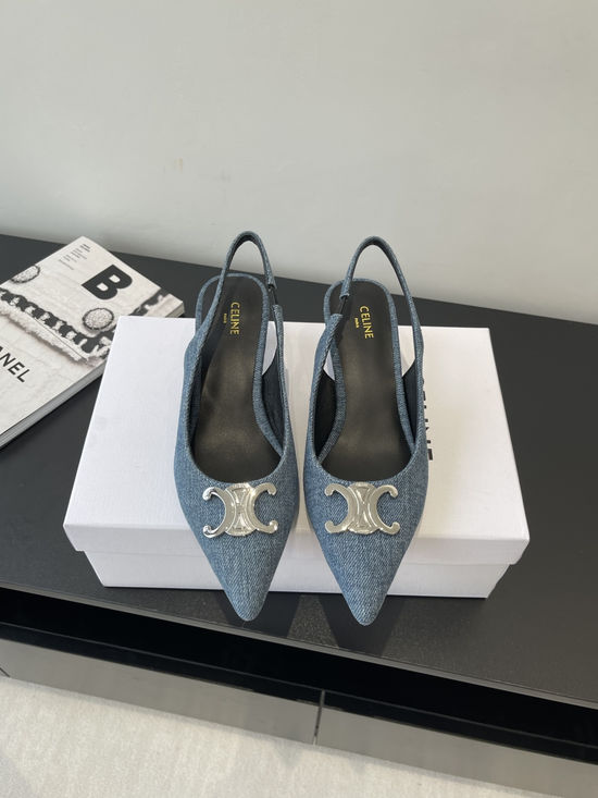 Celine Pointed Toe Low Heel Elegant Daily Wear Sandals