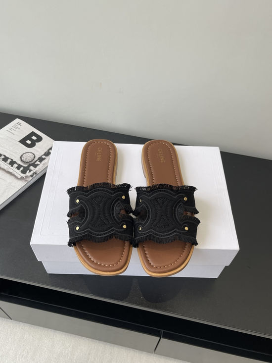 Celine Vintage Open Toe Flat Roman Style Casual Sandals