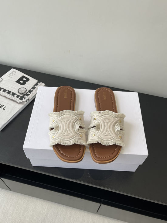 Celine Vintage Open Toe Flat Roman Style Casual Sandals
