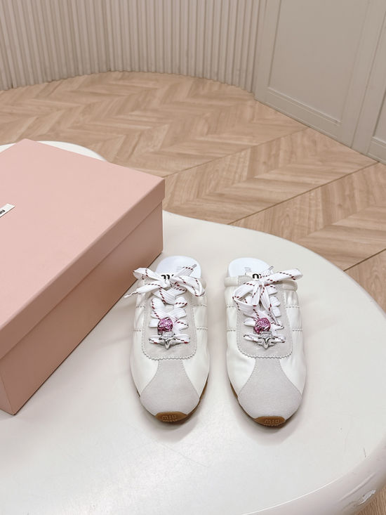 Miu Miu Soft Suede Slip-on Casual Mule Sneakers
