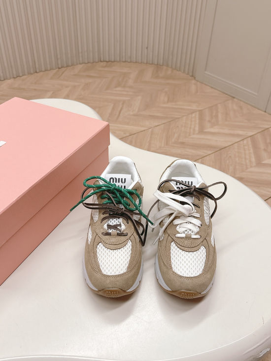 Miu Miu Vintage Style Casual Comfortable Walking Sneakers