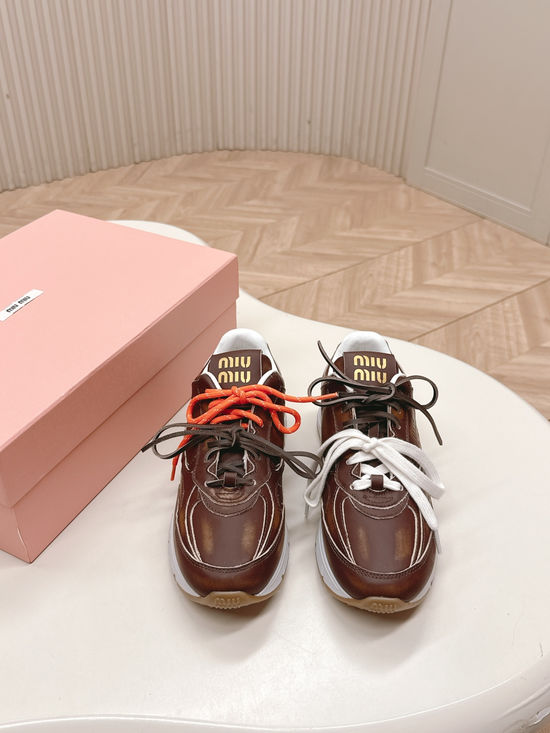 Miu Miu Vintage Style Casual Comfortable Walking Sneakers