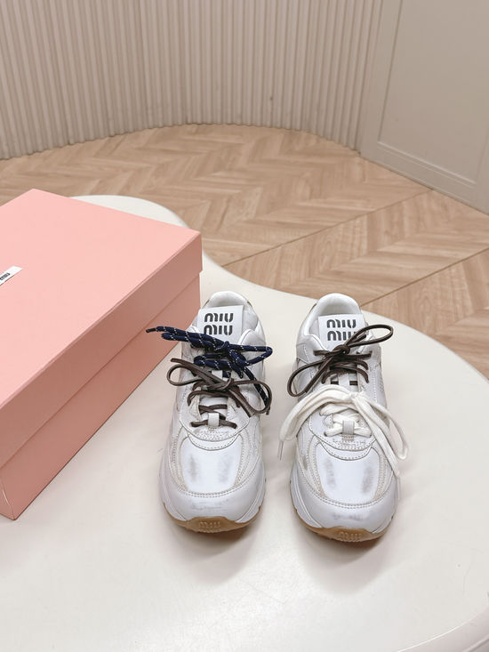 Miu Miu Vintage Style Casual Comfortable Walking Sneakers