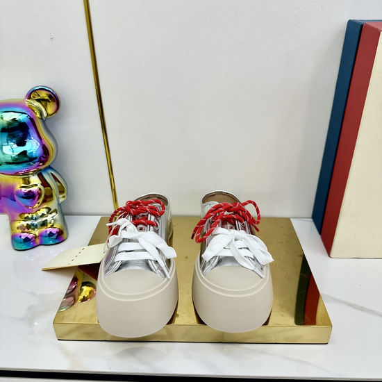 Marni Genuine Leather Half Slippers with Adjustable Laces