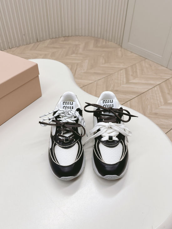 Miu Miu Vintage Chunky Sneakers Premium Leather Casual Footwear