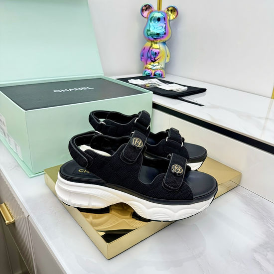 Chanel Casual Velcro Beach Sandals Soft Comfortable Sole