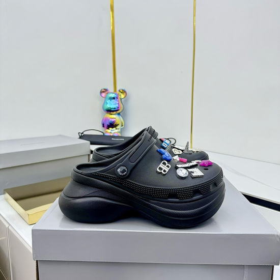 Balenciaga Chunky Platform Clogs with Silver Metal Accents