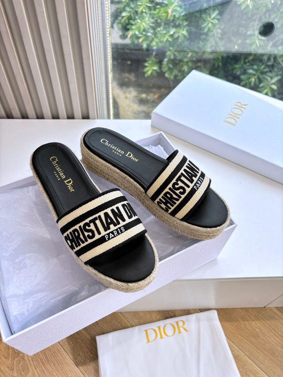 Christian Dior Classic Embroidered Loafers With Elegant Logo Buckle