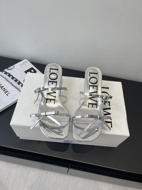 Loewe Rhinestone Decor Fashion Sandals Sheepskin Lining Non-slip Sole