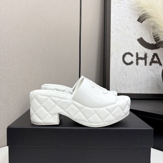 Chanel Quilted Cowhide Slides with Quality Leather Sole