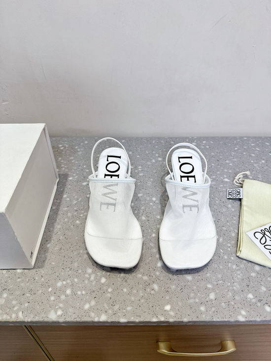 Loewe Breathable Kitten Heel Mesh Casual Slides