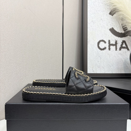 Chanel Premium Sheepskin Upper Slide Sandals Soft Lining Non-slip Sole