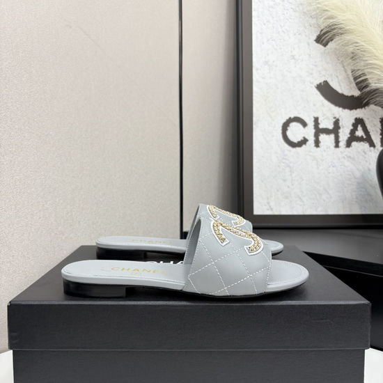 Chanel Premium Sheepskin Leather Sole Casual Slides