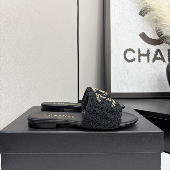 Chanel Premium Sheepskin Leather Sole Casual Slides