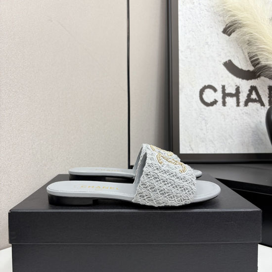 Chanel Premium Sheepskin Leather Sole Casual Slides