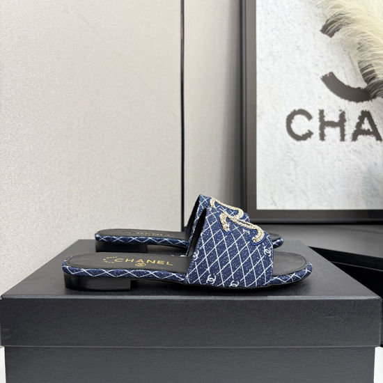 Chanel Premium Sheepskin Leather Sole Casual Slides