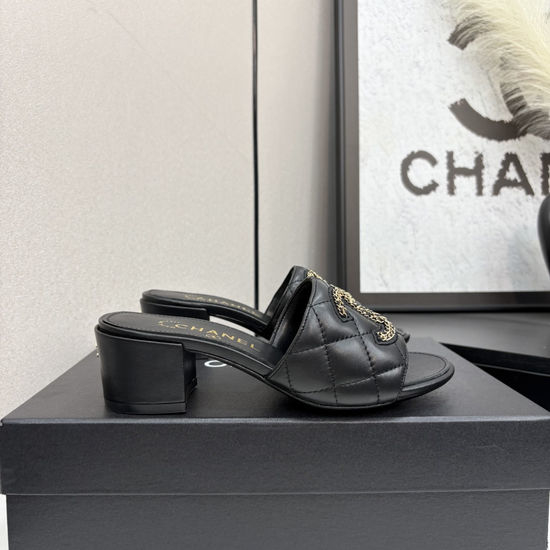 Chanel Premium Sheepskin Leather Sole Casual Slides