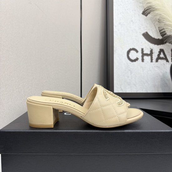 Chanel Premium Sheepskin Leather Sole Casual Slides