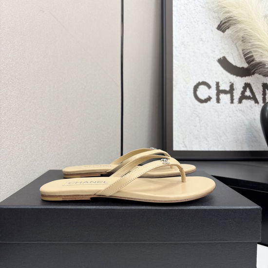 Chanel Satin Sheepskin Leather Sole Comfortable Sandals