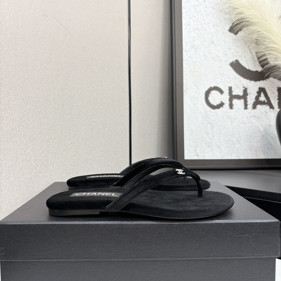Chanel Satin Sheepskin Leather Sole Comfortable Sandals