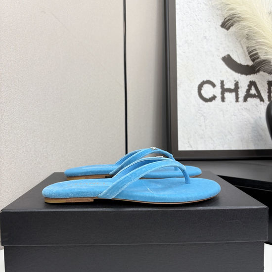 Chanel Satin Sheepskin Leather Sole Comfortable Sandals