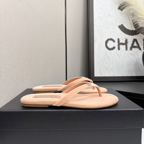 Chanel Satin Sheepskin Leather Sole Comfortable Sandals