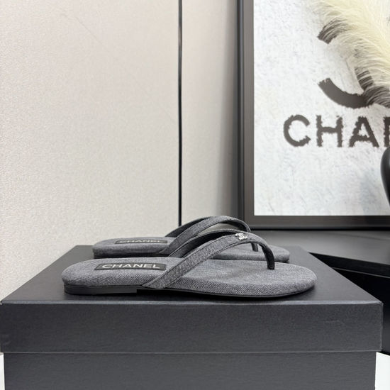 Chanel Satin Sheepskin Leather Sole Comfortable Sandals
