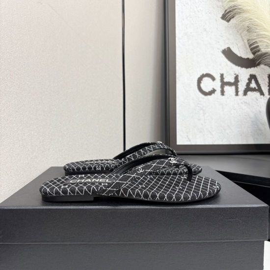 Chanel Satin Sheepskin Leather Sole Comfortable Sandals