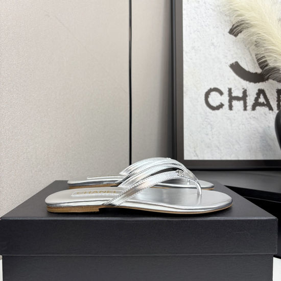 Chanel Satin Sheepskin Leather Sole Comfortable Sandals
