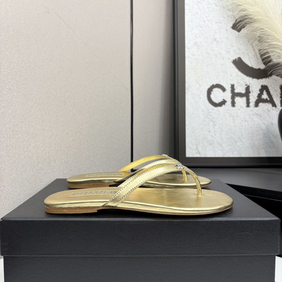 Chanel Satin Sheepskin Leather Sole Comfortable Sandals