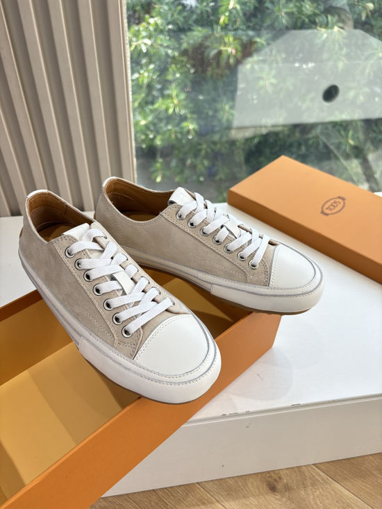 Tods Genuine Leather Casual Sneakers Comfortable Soft Sole Footwear