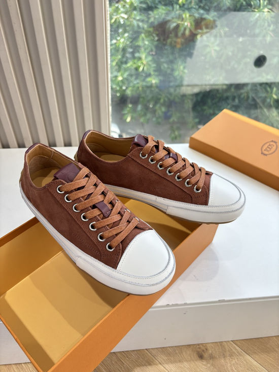 Tods Genuine Leather Casual Sneakers Comfortable Soft Sole Footwear