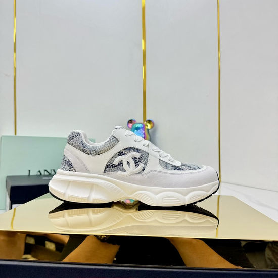 Chanel Classic Mixed Material Fashion Sneakers with Comfortable Lining