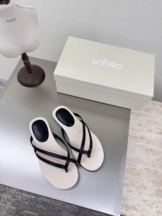 Unfolio Cow Leather Strap Toe-Post Sandals Premium Comfort