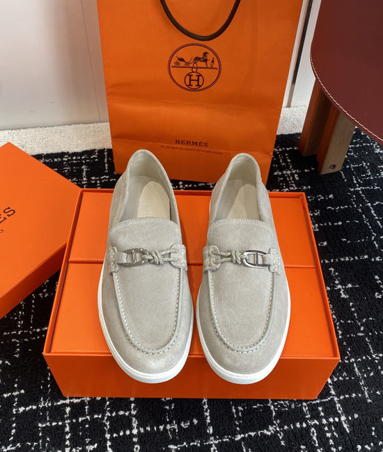 Hermes Classic Slip-on Loafers Soft Leather Upper Comfortable Sole