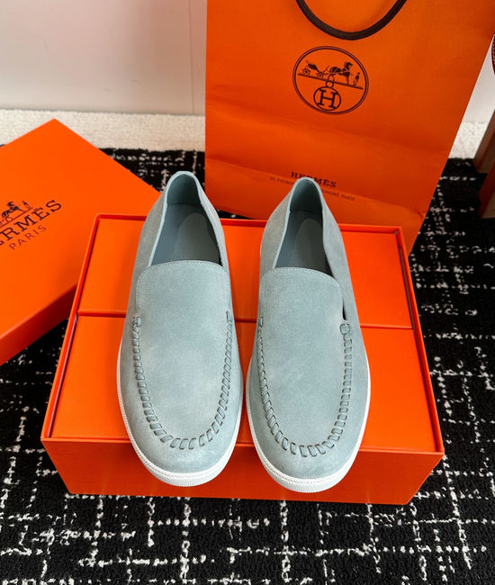Hermes Classic Slip-on Loafers Soft Leather Upper Comfortable Sole