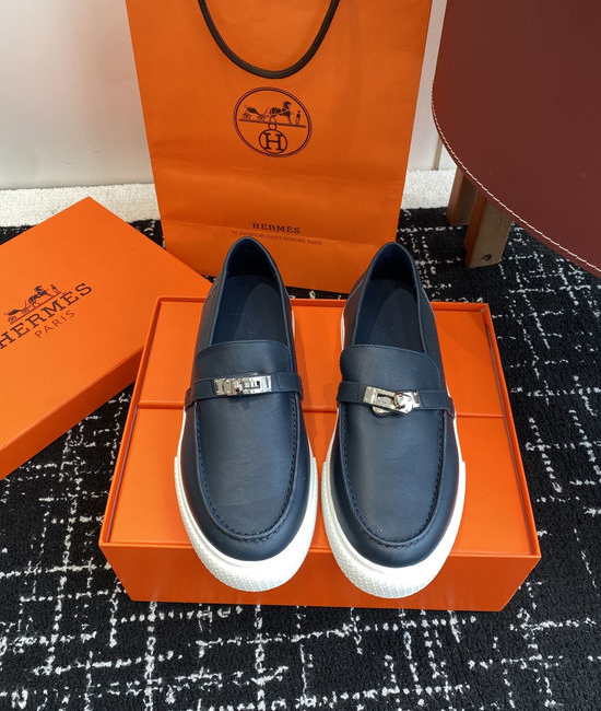 Hermes Classic Slip-on Loafers Soft Leather Upper Comfortable Sole