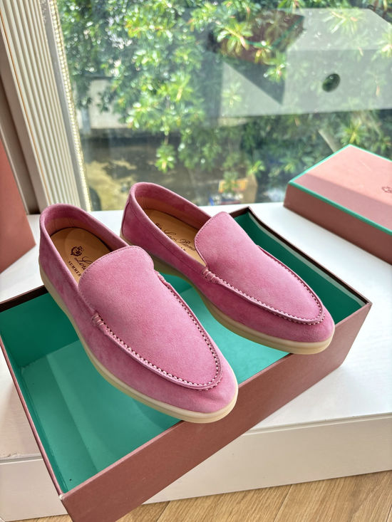 Loro Piana Suede Loafers Hand Stitched Premium Sole Comfortable Casual Shoes