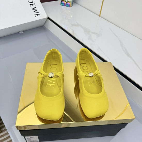 Loewe Soft Leather Ballet Flats with Decorative Metal Detail