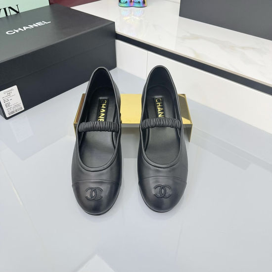 Chanel Classic Velvet Mary Jane Flats Delicate Embroidery Detail