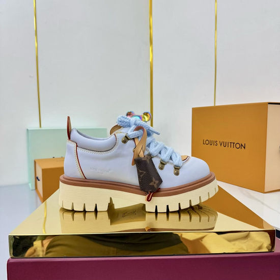 Louis Vuitton Premium Leather Lace-up Thick Sole Loafer Shoes Comfortable